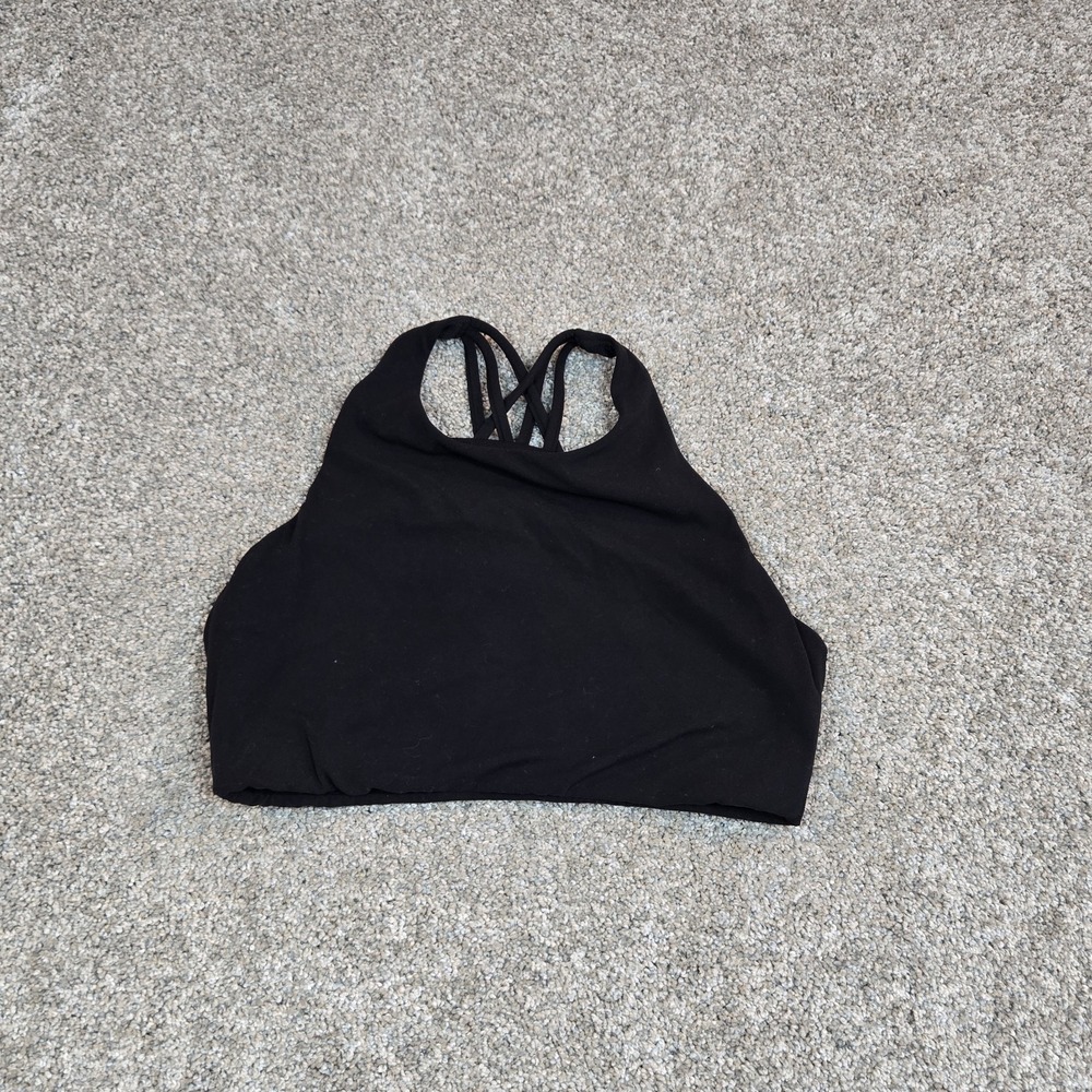 Athleta Black Hyper Focused High Neck Cross Back‎ Sports Bra M